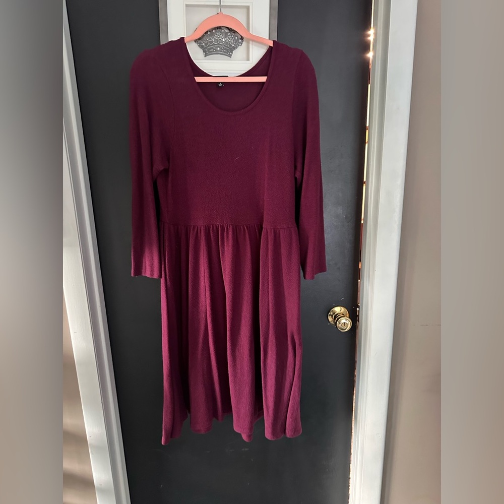 Torrid Long Sleeve Burgundy Sweater Dress